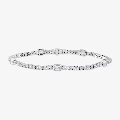 Womens CT. T.W. Lab Grown White Diamond 10K White Gold Tennis Bracelet