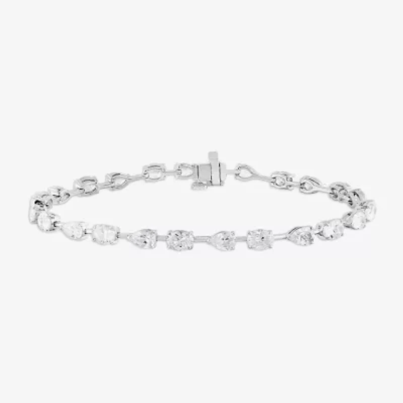 Womens 6 1/2 Ct. T.W. Lab Grown White Diamond 10K White Gold Tennis Bracelet