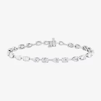 Womens 6 1/2 Ct. T.W. Lab Grown White Diamond 10K White Gold Tennis Bracelet