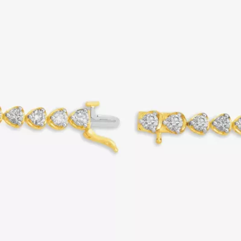 Womens 7 Ct.T.W. Lab Grown White Diamond 10K Gold Tennis Bracelet