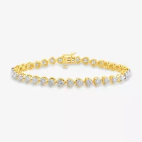 Womens 7 Ct.T.W. Lab Grown White Diamond 10K Gold Tennis Bracelet