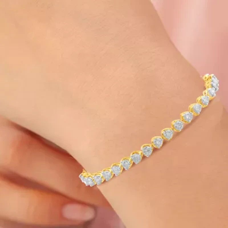 Womens 7 Ct.T.W. Lab Grown White Diamond 10K Gold Tennis Bracelet