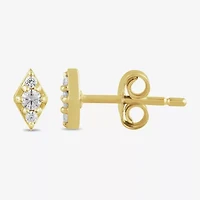 1/10 CT. T.W. Lab Grown White Diamond 10K Gold 7.1mm Diamond Stud Earrings