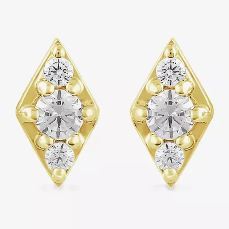 1/10 CT. T.W. Lab Grown White Diamond 10K Gold 7.1mm Diamond Stud Earrings