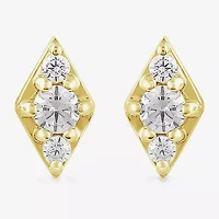 1/10 CT. T.W. Lab Grown White Diamond 10K Gold 7.1mm Diamond Stud Earrings
