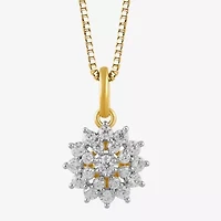 Womens 1/4 CT. T.W. Lab Grown White Diamond 10K Gold 18 Inch Pendant Necklace