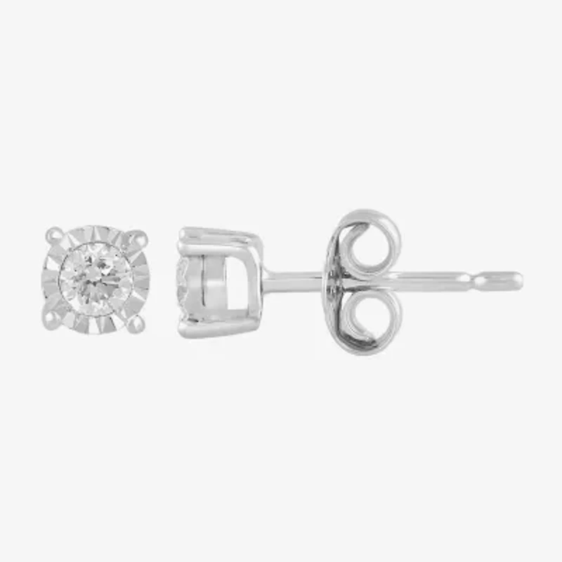 Womens 1 CT. T.W. Lab Grown White Diamond Sterling Silver Round Earring Set