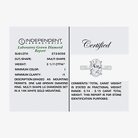 (I / I1) Womens 3 1/7 Ct. T.W. Lab Grown White Diamond 14K Gold Oval Halo Engagement Ring