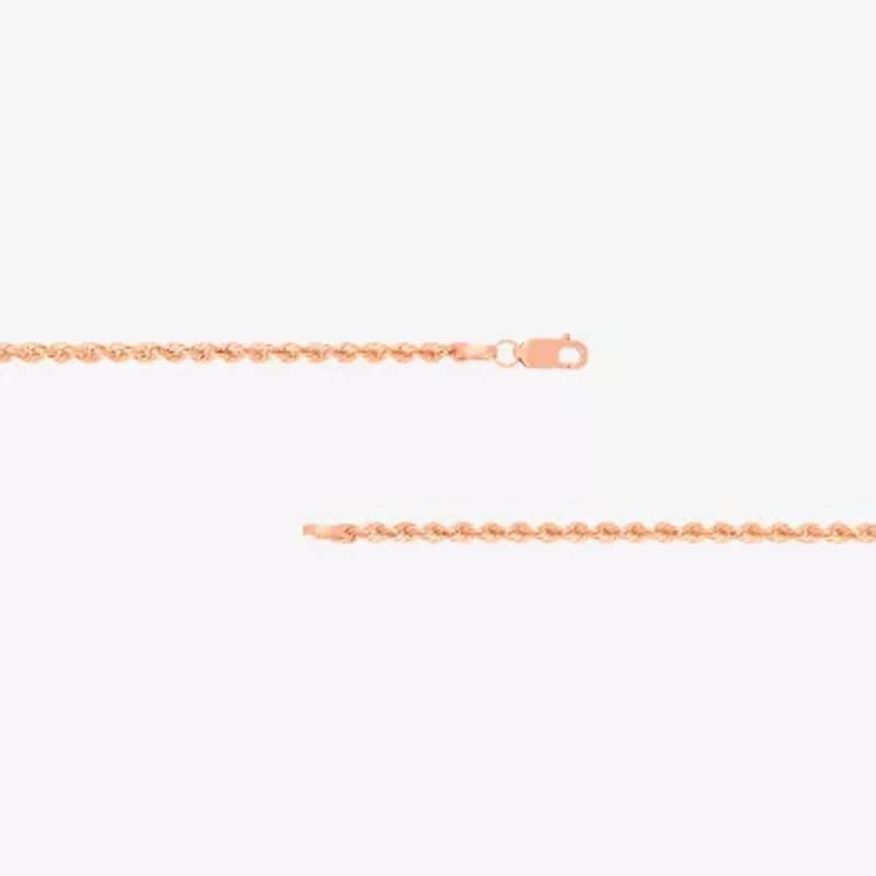 14K Rose Gold 20 - 30 Inch Hollow Rope Chain Necklace