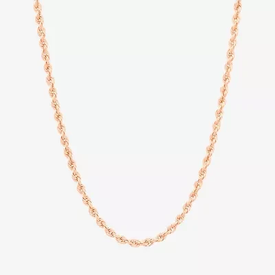 14K Rose Gold 20 - 30 Inch Hollow Rope Chain Necklace