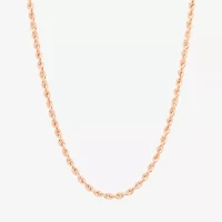 14K Rose Gold 20 - 30 Inch Hollow Rope Chain Necklace