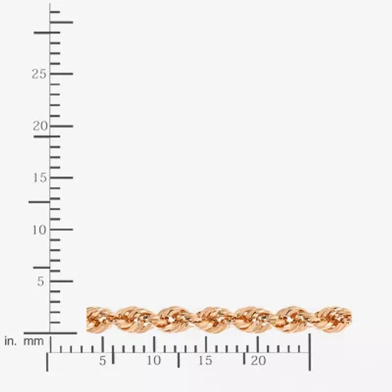 14K Rose Gold 20 - 30 Inch Hollow Rope Chain Necklace