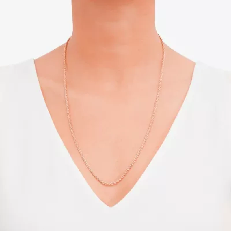 14K Rose Gold 20 - 30 Inch Hollow Rope Chain Necklace
