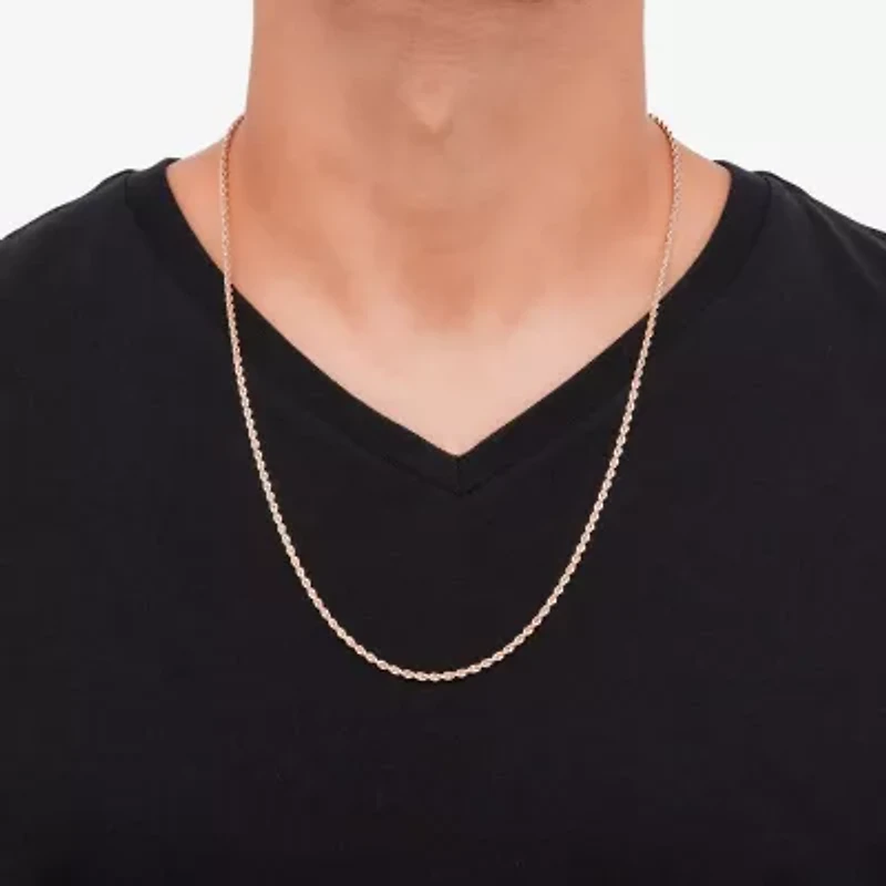 14K Rose Gold 20 - 30 Inch Hollow Rope Chain Necklace