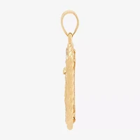St. Christopher Mens White Cubic Zirconia 10K Gold Pendant