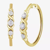 Womens 1/2 CT. T.W. Lab Grown White Diamond 14K Gold Over Silver Sterling Silver 23mm Hoop Earrings