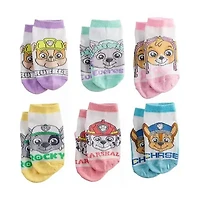 Toddler Girls Multi-Pack 6 Pair Paw Patrol Quarter Ankle Socks