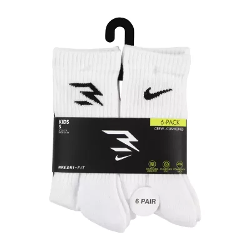 Nike 3BRAND by Russell Wilson Big Kid Boys 6 Pair Crew Socks