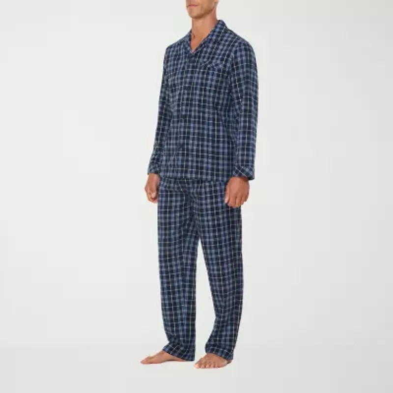 Residence Mens Flannel Long Sleeve 2-pc. Big and Tall Pajama Sets