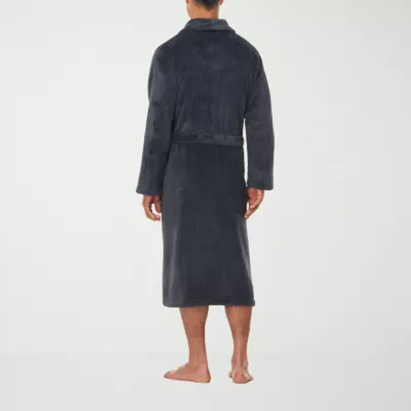 Residence Mens Big and Tall Plush Long Sleeve Length Robe