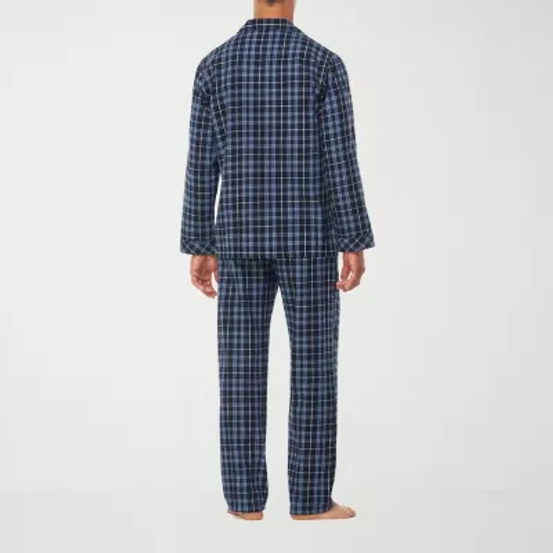 Residence Mens Flannel Long Sleeve 2-pc. Pajama Sets