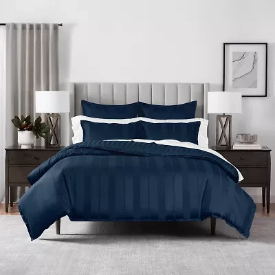 Fieldcrest Heritage Classic Stripe 3pc.  400tc Cotton Duvet Cover Set