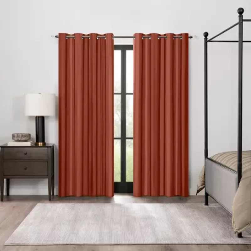 Fieldcrest Heritage Classic Stripe Grommet Top Energy Saving 100% Blackout Single Curtain Panel
