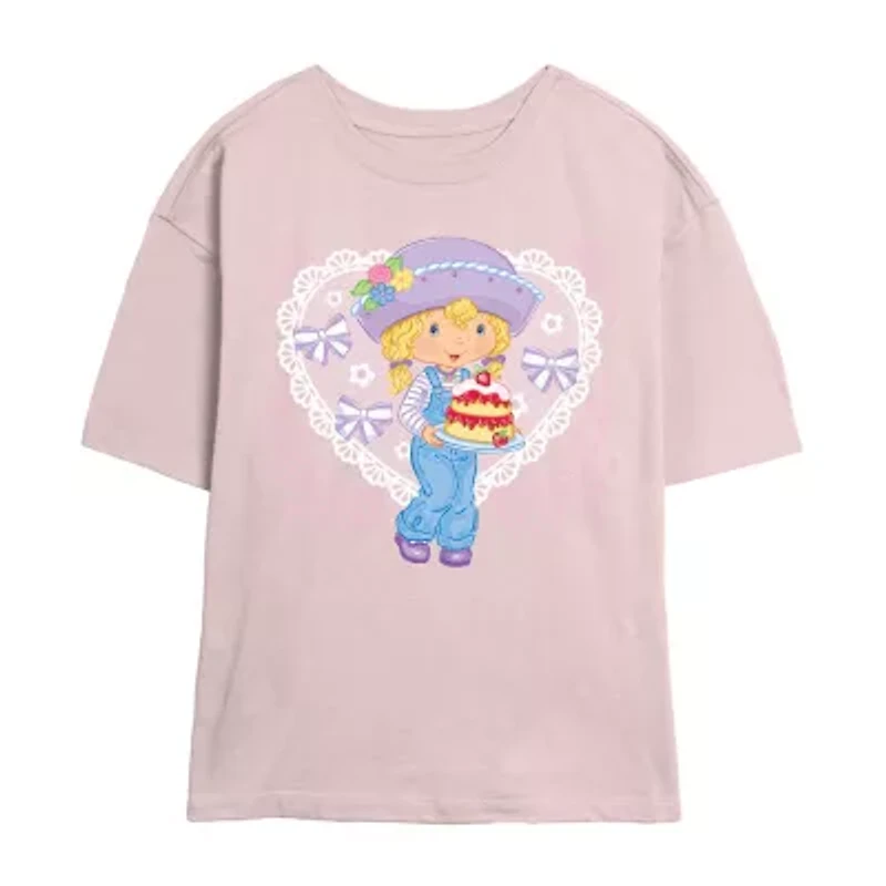 Strawberry Shortcake Angelcake Tee Womens Crew Neck Short Sleeve Fitted Juniors Graphic T-Shirt