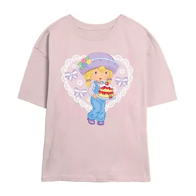 Strawberry Shortcake Angelcake Tee Womens Crew Neck Short Sleeve Fitted Juniors Graphic T-Shirt