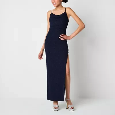 Secret Charm Womens Sleeveless Glitter Juniors Bodycon Dress