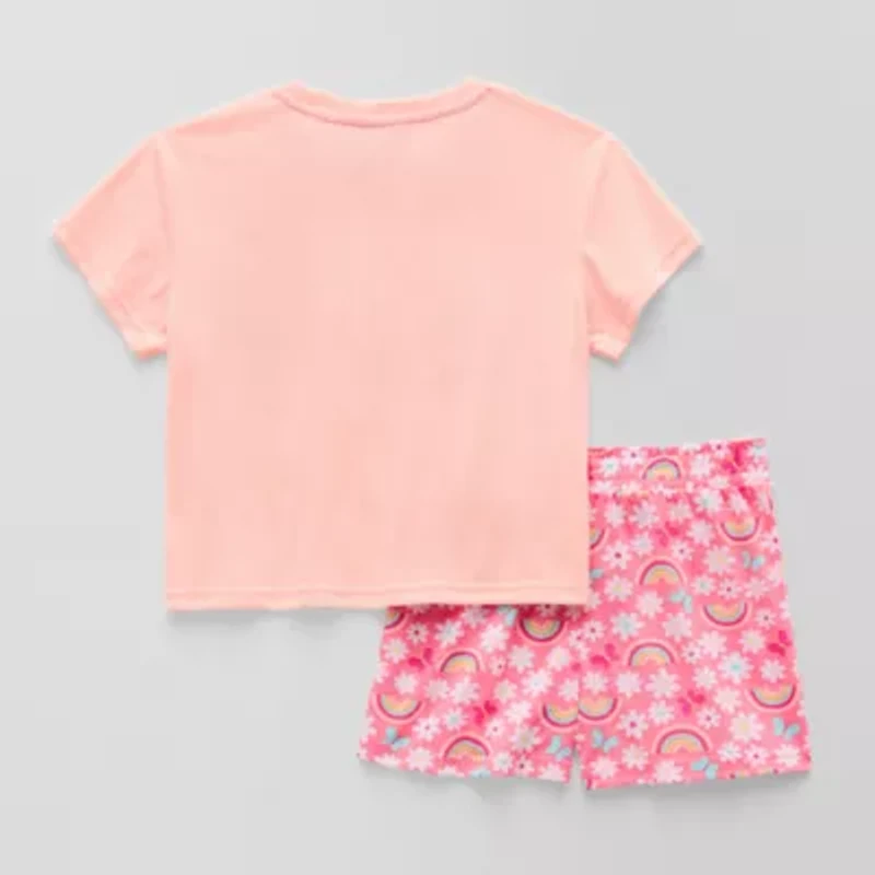 Dots & Dreams Little Big Kid Girls Round Neck Short Sleeve 2-pc. Pajama Sets