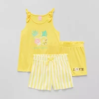 Dots & Dreams Little Big Kid Girls Round Neck Sleeveless 3-pc. Pajama Sets