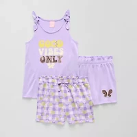 Dots & Dreams Little Big Kid Girls Round Neck Sleeveless 3-pc. Pajama Sets