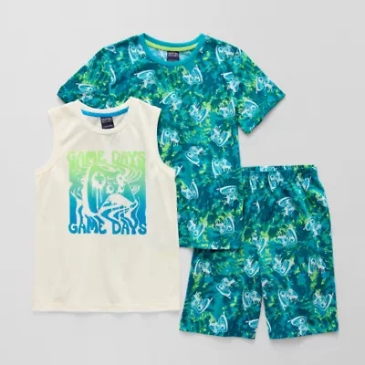Jammers Kids Little & Big Kid Boys Super Mario Round Neck Short Sleeve 3-pc. Pajama Sets