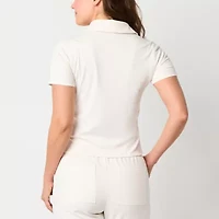 Stylus Womens Short Sleeve Rib Polo Shirt