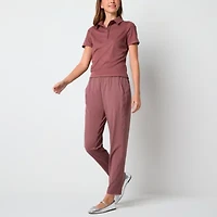 Stylus Womens Short Sleeve Rib Polo Shirt