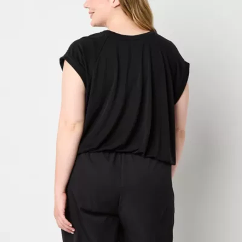 Stylus Womens Crew Neck Short Sleeve Plus T-Shirt