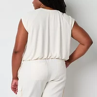 Stylus Womens Plus Crew Neck Short Sleeve T-Shirt