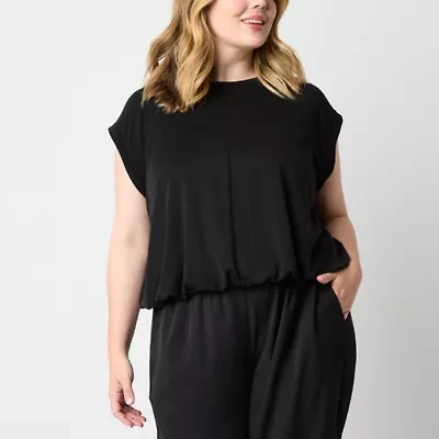 Stylus Womens Crew Neck Short Sleeve Plus T-Shirt