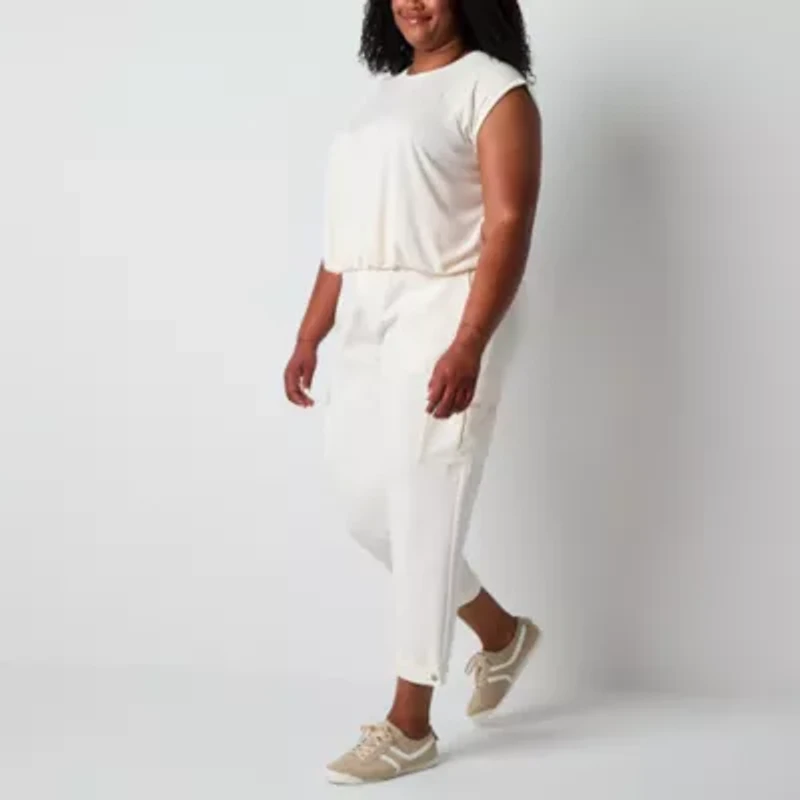 Stylus Womens Plus Crew Neck Short Sleeve T-Shirt