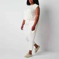 Stylus Womens Plus Crew Neck Short Sleeve T-Shirt