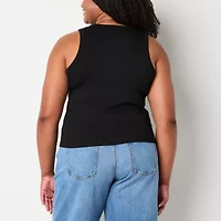 a.n.a Womens Crew Neck Sleeveless Plus Tank Top