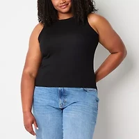a.n.a Womens Crew Neck Sleeveless Plus Tank Top
