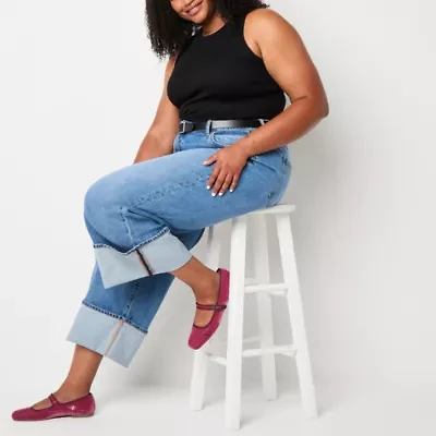 a.n.a Womens Crew Neck Sleeveless Plus Tank Top