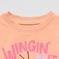 Okie Dokie Toddler Girls Round Neck Short Sleeve Adaptive Regular Fit Graphic T-Shirt