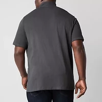 Shaquille O'Neal XLG Ribbed Mens Mock Neck Short Sleeve Big and Tall T-Shirt