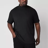 Shaquille O'Neal XLG Ribbed Mens Mock Neck Short Sleeve Big and Tall T-Shirt