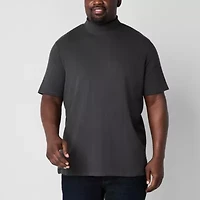 Shaquille O'Neal XLG Ribbed Mens Mock Neck Short Sleeve Big and Tall T-Shirt