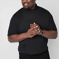 Shaquille O'Neal XLG Ribbed Mens Mock Neck Short Sleeve Big and Tall T-Shirt