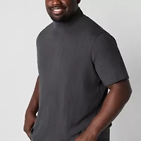 Shaquille O'Neal XLG Ribbed Mens Mock Neck Short Sleeve Big and Tall T-Shirt